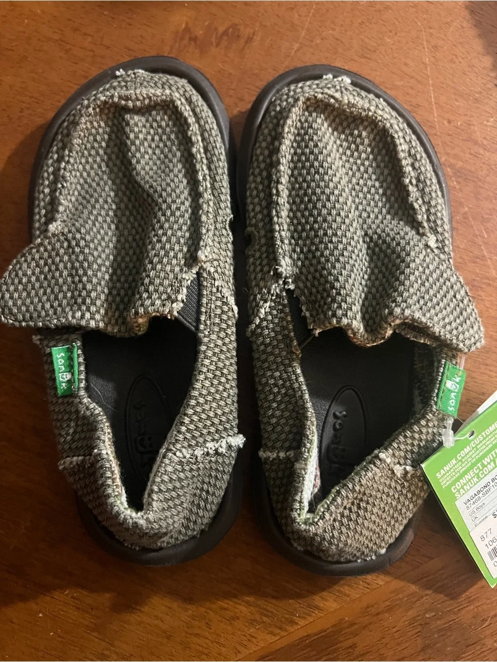 Sanuk Boys “SideWalk Surfer” Vagabond Woven Basketweave Slip-Ons